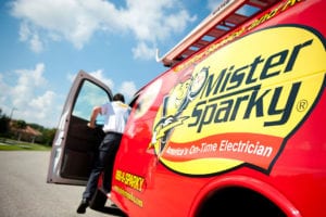 A Mister Sparky Springdale Electrician is on time for a electrician appointment.